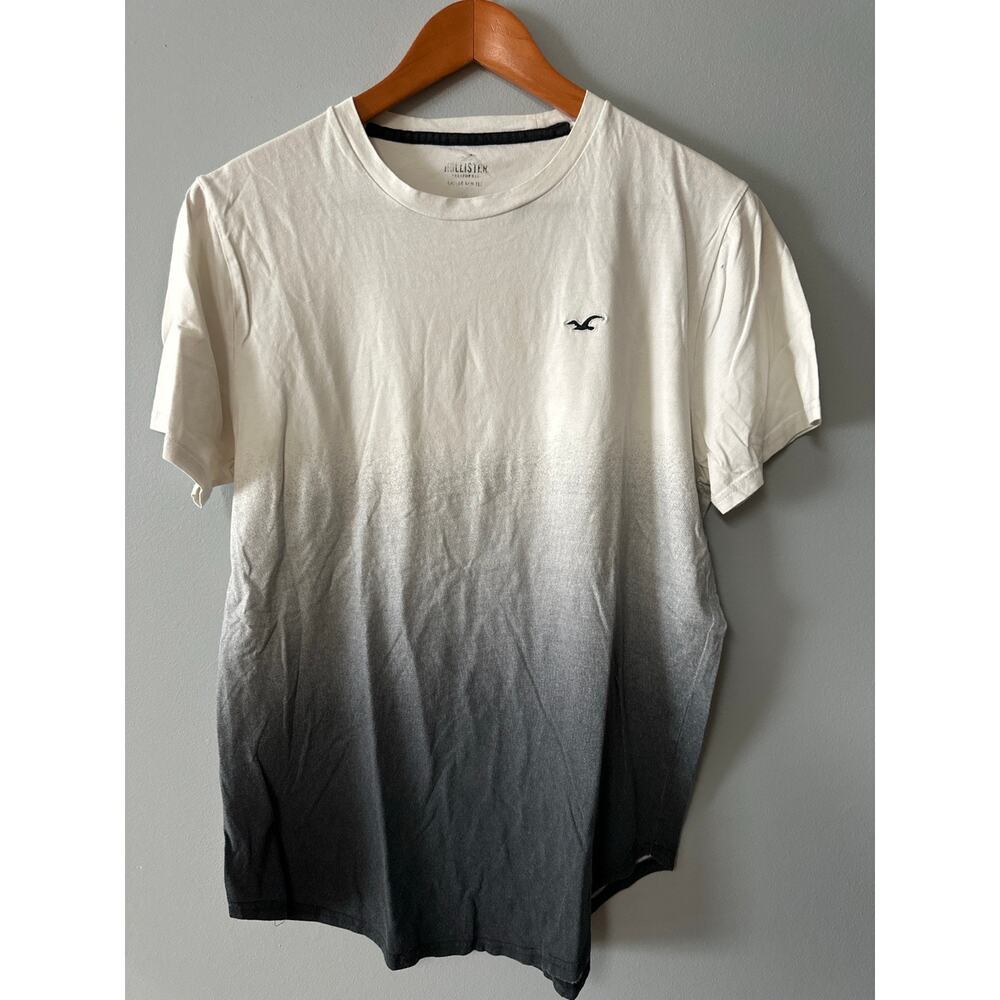Hollister California Ombre T Shirt Men’s M Black White Fade Short Sleeve Tee